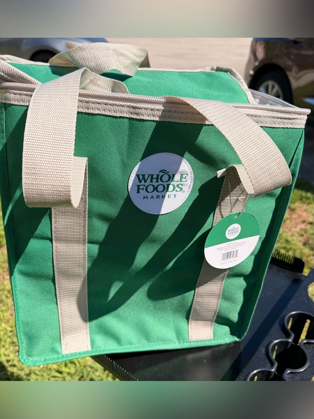 Whole Foods Market Green Insulated Cooler Tote Bag —NWT
